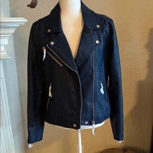 Blank NYC Blue Faux Leather Jacket